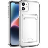 Kzy Apple iPhone 14 Plus Kapak Kamera Korumalı Kartlıklı Şeffaf Silikon Kılıf