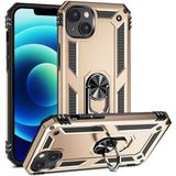 Kzy Apple iPhone 14 Plus Kapak Military Yüzüklü Stantlı Panzer Tank Kılıf - Gold