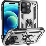 Kzy Apple iPhone 14 Pro Max Kapak Military Yüzüklü Stantlı Panzer Tank Kılıf - Gri