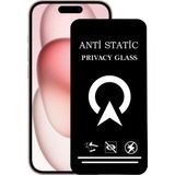 Kzy Apple iPhone 15 ile Uyumlu Tam Kaplayan Anti Statik Görünmez Safir Ekran Koruyucu Hayalet Cam - Şeffaf