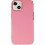 Kzy Apple iPhone 15 Plus ile Uyumlu Içi Kadife Lansman Silikon Kılıf - Pembe