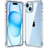 Kzy Apple iPhone 15 Plus Kapak Kamera Bölümü Açık Antişok Airbag Köşe Korumalı Silikon Şeffaf Kılıf