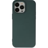Kzy Apple iPhone 15 Pro ile Uyumlu Içi Kadife Lansman Silikon Kılıf - Yeşil