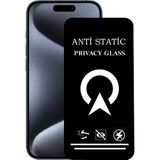 Kzy Apple iPhone 15 Pro ile Uyumlu Tam Kaplayan Anti Statik Görünmez Safir Ekran Koruyucu Hayalet Cam - Şeffaf