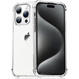 Kzy Apple iPhone 15 Pro Kapak Kamera Bölümü Açık Antişok Airbag Köşe Korumalı Silikon Şeffaf Kılıf
