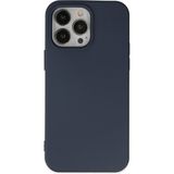 Kzy Apple iPhone 15 Pro Max ile Uyumlu Içi Kadife Lansman Silikon Kılıf - Lacivert