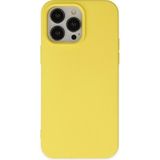 Kzy Apple iPhone 15 Pro Max ile Uyumlu Içi Kadife Lansman Silikon Kılıf - Sarı