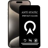Kzy Apple iPhone 15 Pro Max ile Uyumlu Tam Kaplayan Anti Statik Görünmez Safir Ekran Koruyucu Hayalet Cam - Şeffaf