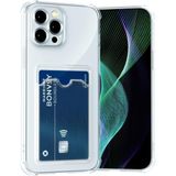 Kzy Apple iPhone 15 Pro Max Kapak Kamera Korumalı Kartlıklı Darbe Emici Özellikli Şeffaf Silikon Kılıf