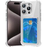 Kzy Apple iPhone 16 Pro Kapak ile Uyumlu Kamera Korumalı Kartlıklı Darbe Emici Özellikli Şeffaf Silikon Kılıf