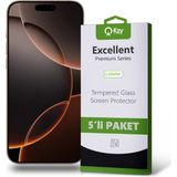 Kzy Apple iPhone 16 Pro Max ile Uyumlu Temperli Ekran Koruyucu Kırılmaz Cam Ekonomik 5'li Paket - Şeffaf