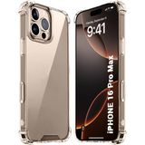 Kzy Apple iPhone 16 Promax Kapak Kamera Bölümü Açık Airbag Antishock Köşe Korumalı Şeffaf Silikon Kılıf - iPhone 16 Pro Max