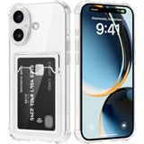 Kzy Apple iPhone 17 Kapak ile Uyumlu Kamera Korumalı Kartlıklı Darbe Emici Özellikli Şeffaf Silikon Kılıf