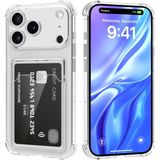Kzy Apple iPhone 17 Pro Kapak ile Uyumlu Kamera Korumalı Kartlıklı Darbe Emici Özellikli Şeffaf Silikon Kılıf