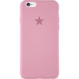 Kzy Apple iPhone 6s Plus ile Uyumlu Kapak Yıldız Logolu Içi Kadife Lansman Silikon Kılıf - Pembe