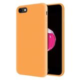 KZY Apple iPhone 7 İçi Kadife Soft Logosuz Lansman Silikon Kılıf - Turuncu
