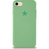 Kzy Apple iPhone 7 ile Uyumlu Kapak Yıldız Logolu Içi Kadife Lansman Silikon Kılıf - Yeşil