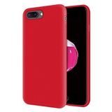 KZY Apple iPhone 7 Plus İçi Kadife Soft Logosuz Lansman Silikon Kılıf - Kırmızı