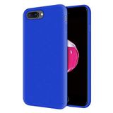 KZY Apple iPhone 7 Plus İçi Kadife Soft Logosuz Lansman Silikon Kılıf - Mavi
