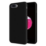 KZY Apple iPhone 7 Plus İçi Kadife Soft Logosuz Lansman Silikon Kılıf - Siyah