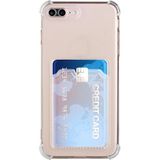 Kzy Apple iPhone 7 Plus ile Uyumlu Kapak Kamera Korumalı Kartlıklı Darbe Emici Özellikli Şeffaf Silikon Kılıf