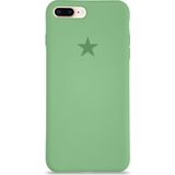 Kzy Apple iPhone 8 Plus ile Uyumlu Kapak Yıldız Logolu Içi Kadife Lansman Silikon Kılıf - Yeşil - iPhone 7 Plus