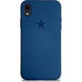 Kzy Apple iPhone Xr ile Uyumlu Kapak Yıldız Logolu Içi Kadife Lansman Silikon Kılıf - Lacivert