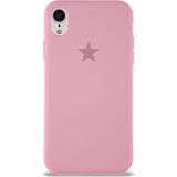 Kzy Apple iPhone Xr ile Uyumlu Kapak Yıldız Logolu Içi Kadife Lansman Silikon Kılıf - Pembe