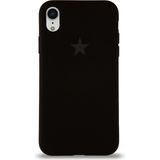 Kzy Apple iPhone Xr ile Uyumlu Kapak Yıldız Logolu Içi Kadife Lansman Silikon Kılıf - Siyah