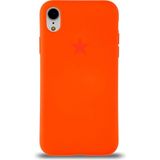 Kzy Apple iPhone Xr ile Uyumlu Kapak Yıldız Logolu Içi Kadife Lansman Silikon Kılıf - Turuncu