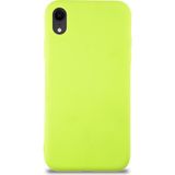 Kzy Apple iPhone Xr Kapak Içi Kadife Lansman Silikon Kılıf - Neon Yeşil - Açık Yeşil