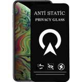 Kzy Apple iPhone Xs Max Tam Kaplayan Anti Statik Görünmez Safir Ekran Koruyucu Hayalet Cam - Saydam