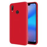 KZY Huawei P20 Lite İçi Kadife Soft Logosuz Lansman Silikon Kılıf - Kırmızı