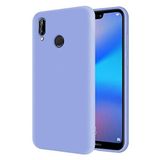KZY Huawei P20 Lite İçi Kadife Soft Logosuz Lansman Silikon Kılıf - Lila