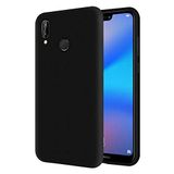 KZY Huawei P20 Lite İçi Kadife Soft Logosuz Lansman Silikon Kılıf - Siyah