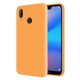 KZY Huawei P20 Lite İçi Kadife Soft Logosuz Lansman Silikon Kılıf - Turuncu