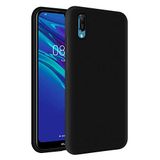 KZY Huawei Y6 2019 İçi Kadife Soft Logosuz Lansman Silikon Kılıf - Siyah
