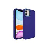 KZY İletişim Apple iPhone 11 ile Uyumlu Kapak Renkli Metal Kamera Çerçeveli İçi Kadife Lasnman Kılıf - Saks Mavi