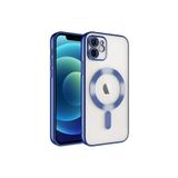 KZY İletişim Apple iPhone 11 ile Uyumlu Wireless Özellikli Lens Korumalı Logo Gösteren Şeffaf Silikon Kılıf - Mavi