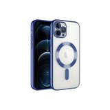 KZY İletişim Apple iPhone 11 Pro ile Uyumlu Wireless Özellikli Lens Korumalı Logo Gösteren Şeffaf Silikon Kılıf - Mavi