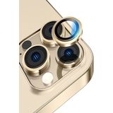 KZY İLETİŞİM Apple iPhone 11 Pro Max Alüminyum Alaşım Temperli Cam Kamera Lens Koruyucu - Gold