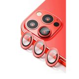 KZY İLETİŞİM Apple iPhone 11 Pro Max Alüminyum Alaşım Temperli Cam Kamera Lens Koruyucu - Kırmızı
