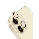 KZY İLETİŞİM Apple iPhone 12 Mini Alüminyum Alaşım Temperli Cam Kamera Lens Koruyucu - Gold