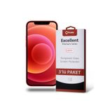 KZY İLETİŞİM Apple iPhone 12 Mini ile uyumlu Temperli Ekran Koruyucu Kırılmaz Cam Ekonomik 3'lü Paket