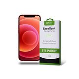 KZY İLETİŞİM Apple iPhone 12 Mini ile uyumlu Temperli Ekran Koruyucu Kırılmaz Cam Ekonomik 5'li Paket