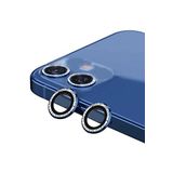 KZY İLETİŞİM Apple iPhone 12 Mini Taşlı Tasarım Temperli Cam Kamera Lens Koruyucu - Mavi