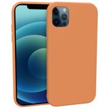 KZY İletişim Apple iphone 12 Pro ile Uyumlu Kapak ile Uyumlu İçi Kadife Soft Logosuz Lansman Sİlikon Kılıf - Açık Turuncu