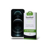 KZY İLETİŞİM Apple iPhone 12 Pro ile uyumlu Temperli Ekran Koruyucu Kırılmaz Cam Ekonomik 5'li Paket