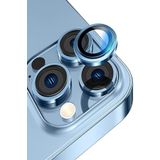 KZY İLETİŞİM Apple iPhone 12 Pro Max Alüminyum Alaşım Temperli Cam Kamera Lens Koruyucu - Mavi