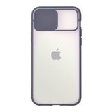 Kzy İletişim Apple iPhone 12 Pro Max ile Uyumlu Kapak Lensi Açılır Kapanır Kamera Korumalı Silikon Kılıf - Mavi
